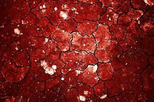 Cracked scary bloody wall texture, Red background concept halloween photo