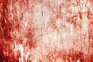 Dark red blood on old wall for halloween concept photo