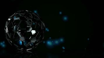 Hintergrund mit rotierend schwarz Figur, Blau Beleuchtung, Form, einzigartig Design, Betrachtung, 3d machen video