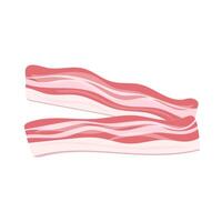 Two slices of bacon. Meat, bacon for breakfast. Fresh meat for cooking. vector