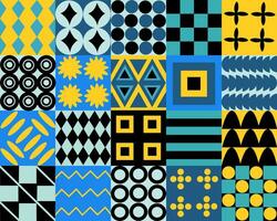 Collection Brutalism abstract vector Patterns with simple geometric shapes and forms.