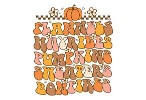 retro otoño cita, otoño cita, otoño vibras, agradecido, calabaza, acción de gracias vector