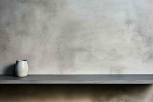 Minimal abstract background on gray plaster wall for product presentation photo