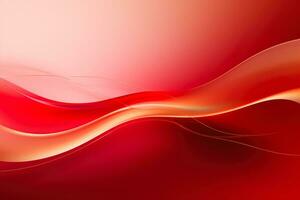 Abstract red wavy background with golden accents stylish and vibrant photo