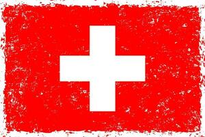 Switzerland flag grunge distressed style vector