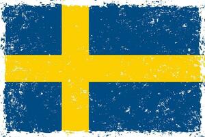 Sweden flag grunge distressed style vector