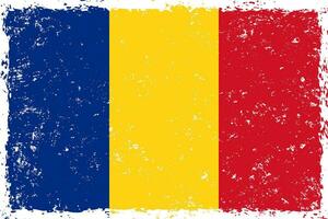 Romania flag grunge distressed style vector