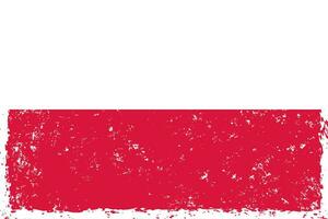 Poland flag grunge distressed style vector