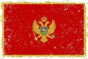 montenegro bandera grunge afligido estilo vector