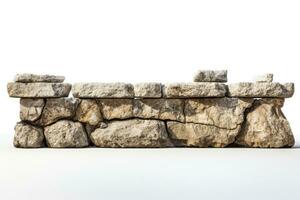 Stone parapet alone on white background photo