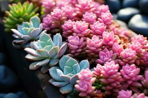 Sedum burrito also known as Baby Burro Tail or Donkey Tail is a succulent plant photo