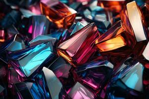 Abstract 3D object made of colorful glass perfect wallpaper background photo