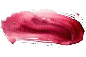 Realistic watercolor grunge brush creates dark red wine stain photo