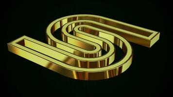 Luxury Background with Rotating Gold Figure, 3D Render, Reflection, Unique Design, Motion Graphics video
