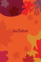 Abstract colorful vector autumn background in red and orange tones.