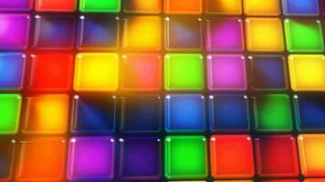 färgrik tre dimensionell kub bakgrund textur med ljusstrålar. video
