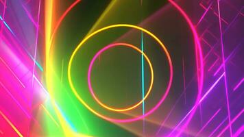 Abstract neon lights background with lightbeams. video