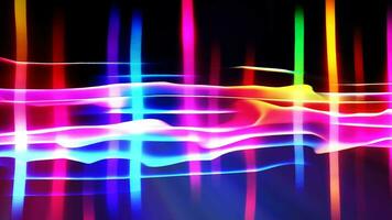 Abstract neon lights background with lightbeams. video