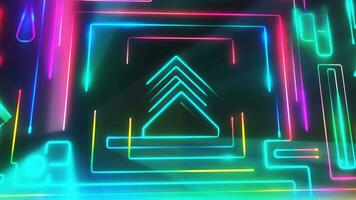 Abstract neon lights background with lightbeams. video