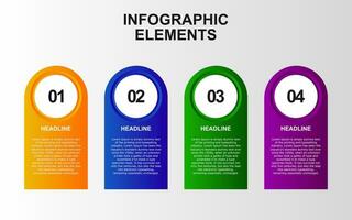 infographic element design with 4 colorful steps for presentation and business. infographic planning design for presentations. vector