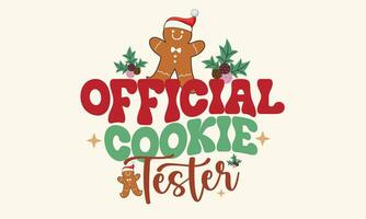 Official Cookie Tester Retro T-Shirt Design vector