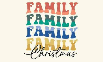 Family Christmas Retro T-Shirt Design vector