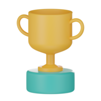 champion trophy gold cup 3d render illustration. png