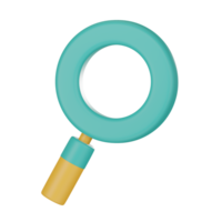 magnifying glass icon 3d render illustration. png