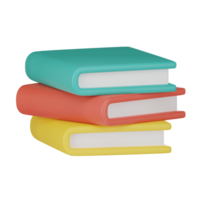 Stack of colorful books education icon 3d render illustration. png