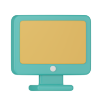 Computer screen icon 3d render illustration. png