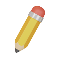 pencil icon 3d render illustration. png