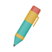 caneta esferográfica escola e Educação ícone 3d render ilustração. png