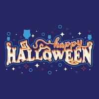 Colored Happy halloween lettering background Vector