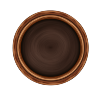 Round wooden 3d object no background png