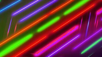 abstrakt neon lampor bakgrund med ljusstrålar. video