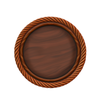 Round wooden 3d object no background png