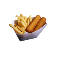 French fries and chicken no background png