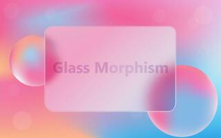 Glassmorphism effect. Transparent layout in glass morphism or glassmorphism style. Blurred card or frame. Vector illustration.