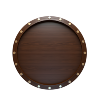 Round wooden 3d object no background png