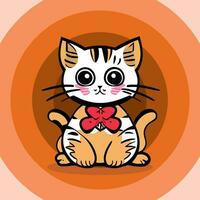 Cat abstract design and colorful vector drawing for printing, t-shirt design and gift card.