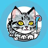 Cat abstract design and colorful vector drawing for printing, t-shirt design and gift card.