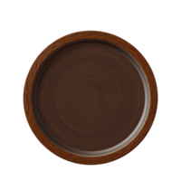 Round wooden 3d object no background png