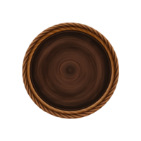 Round wooden 3d object no background png