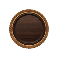 Round wooden 3d object no background png