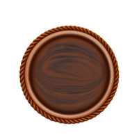 Round wooden 3d object no background png