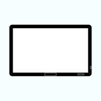 Vector Tablet icon. Flat vector illustration in black isolated on white background.