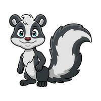 Cute skunk cartoon on white background vector