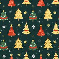Winter seamless pattern with christmas trees. Christmas vector pattern. Winter card design.