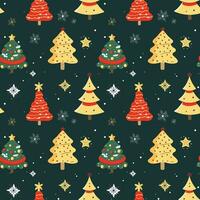 Winter seamless pattern with christmas trees. Christmas vector pattern. Winter card design.