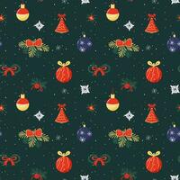 Winter seamless pattern with Christmas decor. Christmas vector pattern. Winter background